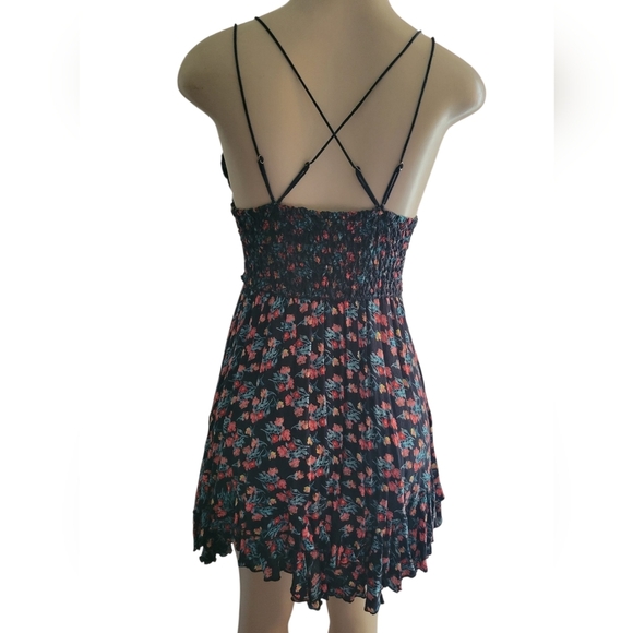 Unbranded Floral Lace Trim Mini Sundress Dress Small - Picture 4 of 4